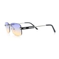 thumbnail image 6 of Rimless Rounded Rectangle Hustler Fashion Metal Frame Sunglasses Silver - Purple Orange, 6 of 7