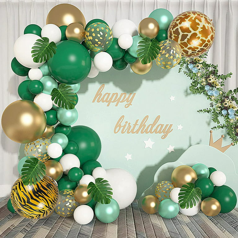 Green Balloon Arch Garland Jungle Safari Birthday Party Decoration