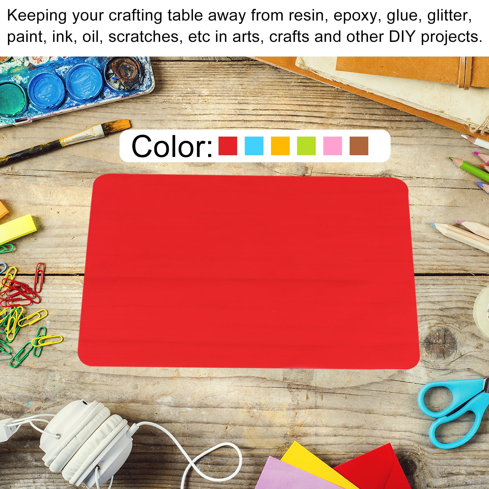 Unique Bargains Silicone Resin Casting Crafts Pad NonSlip Nonstick Sheets Protector Blue 24"x16"