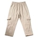 thumbnail image 3 of Ceisia Men's Solid Color Loose Cargo Capris with Elastic Drawstring Waist & Multi Pockets Khaki XXXL Gifts, 3 of 7