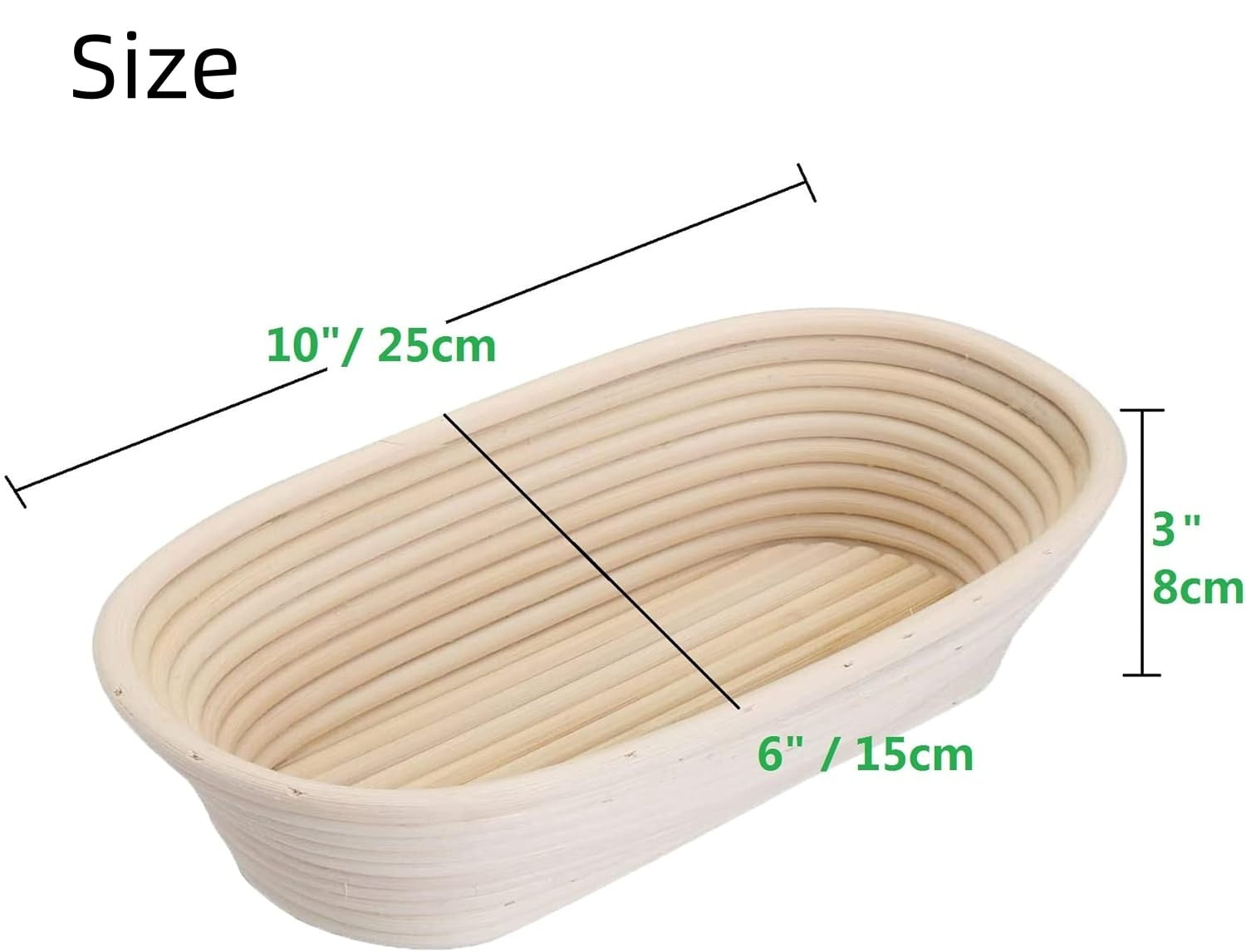 2 Pack Oval Bread Proofing Basket,Sourdough Proofing Basket,Basket Bread Baking Bowl with Linen Liner Cloth for Professional & Home Bakers,10 Inch