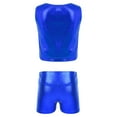 thumbnail image 2 of iEFiEL Kids Girls 2-Piece Activewear Modern Dance Sports Outfit Racer Back Vest Tops with Shorts Gym Suit Blue 10, 2 of 7