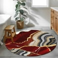 thumbnail image 5 of Red Marble Round Rug 3ft Washable Circle Entryway Rugs Non Slip Grey Gold Texture Vintage Farmhouse Art Area Rug Indoor Floor Carpet for Bedroom Kitchen Living Room Home Office Dining Room Nursery, 5 of 8