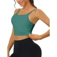 thumbnail image 4 of Unique Bargains Women's Sports Bra Medium Impact Workout Longline Yoga Tank Top L Blue Green, 4 of 6