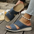 thumbnail image 2 of LOVZFMLL Wedge Sandals for Women 2025 Slip On Open Toe Comfort Walking Clogs Sandals Casual Outdoor Summer Beach Vacation Slides Sandals Blue 7.5, 2 of 7