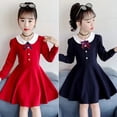 thumbnail image 2 of Vestido de niña Primavera y Otoño estilo estudiante estilo occidental Falda estilo Chanel Ropa infantil mediana y grande Vestido de princesa, 2 of 4
