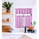 thumbnail image 1 of Juego de cortinas opacas K3 de 3 piezas, 2 niveles + 1 cenefa para cocina y sala de estar, con aislamiento térmico, oscurecimiento de la habitación, panel superior con bolsillo para barra, color rosa, 1 of 6