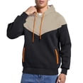 thumbnail image 3 of Htigea Clearance Men's Solid Pullover Hoodies Sports Soft Blend Fleece Hooded Sweatshirts with Kangaroo Pocket Khaki,XXL, 3 of 3