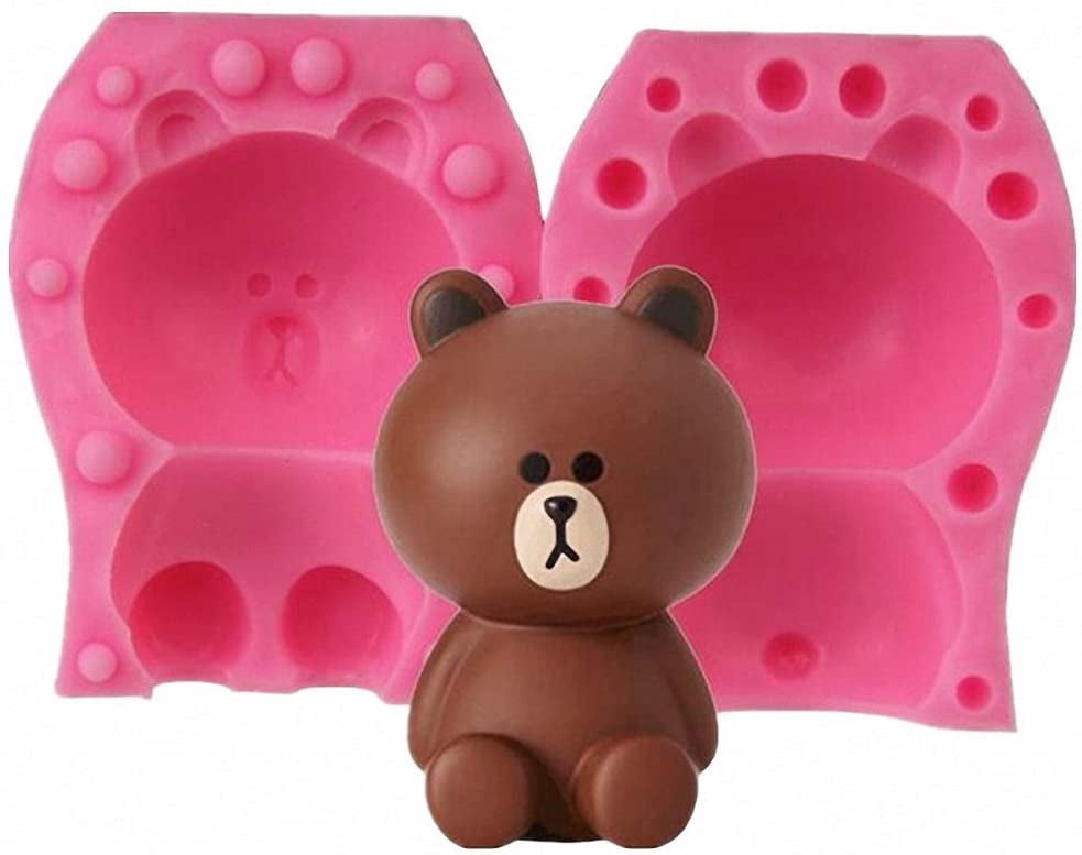3D Teddy Flexible Soap Molds Silicone Candle Mold Resin Clay DIY Chocolate Cake