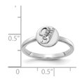 Solid 14k White Gold Diamond Initial Letter Y Ring Band Size 7 (.024 ...