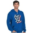 thumbnail image 4 of American Land of the Free Patriotic Zip Up Hoodie Men's Women's Brisco Brands S, 4 of 6