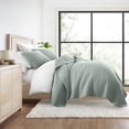 thumbnail image 3 of Juego de Edredón Resistente a las Arrugas para Todas las Estaciones, Colcha de Eucalipto a Rayas Verdes Cosidas para Ropa de Cama Tamaño Twin de Comfort Canopy, 3 of 10