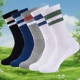 thumbnail image 6 of FREEYOKA Men's Crew Socks Athletic Running Sports Socks, Cushioned Moisture Wicking, Breathable Arch Support, 5 Pack, 6 of 7