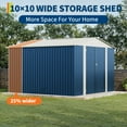thumbnail image 2 of 10X10 FT Outdoor Storage Shed,Metal Garden Sheds, Large Outdoor Storage Shed for Tools, Lawn Equipment, Garden Supplies,All Weather Lockable Metal Shed(ship in 3 boxes)Floor not included, 2 of 9