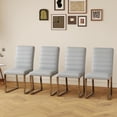 thumbnail image 3 of 4-Pack Heavy-Duty Office & Dining Chairs: 2.1" Thick Cushion, Iron Frame, Durable PU Leather, Perfect for Home or Office Use, 3 of 9