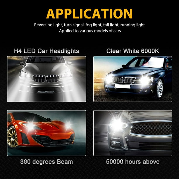 Acheter Ampoule de phare de voiture et Moto H4 LED 9003 HB2, 2