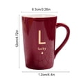 thumbnail image 4 of Taza con letras de 14,78 oz, Taza de cerámica creativa, taza de café, taza de té con tapa y cuchara, 4 of 8