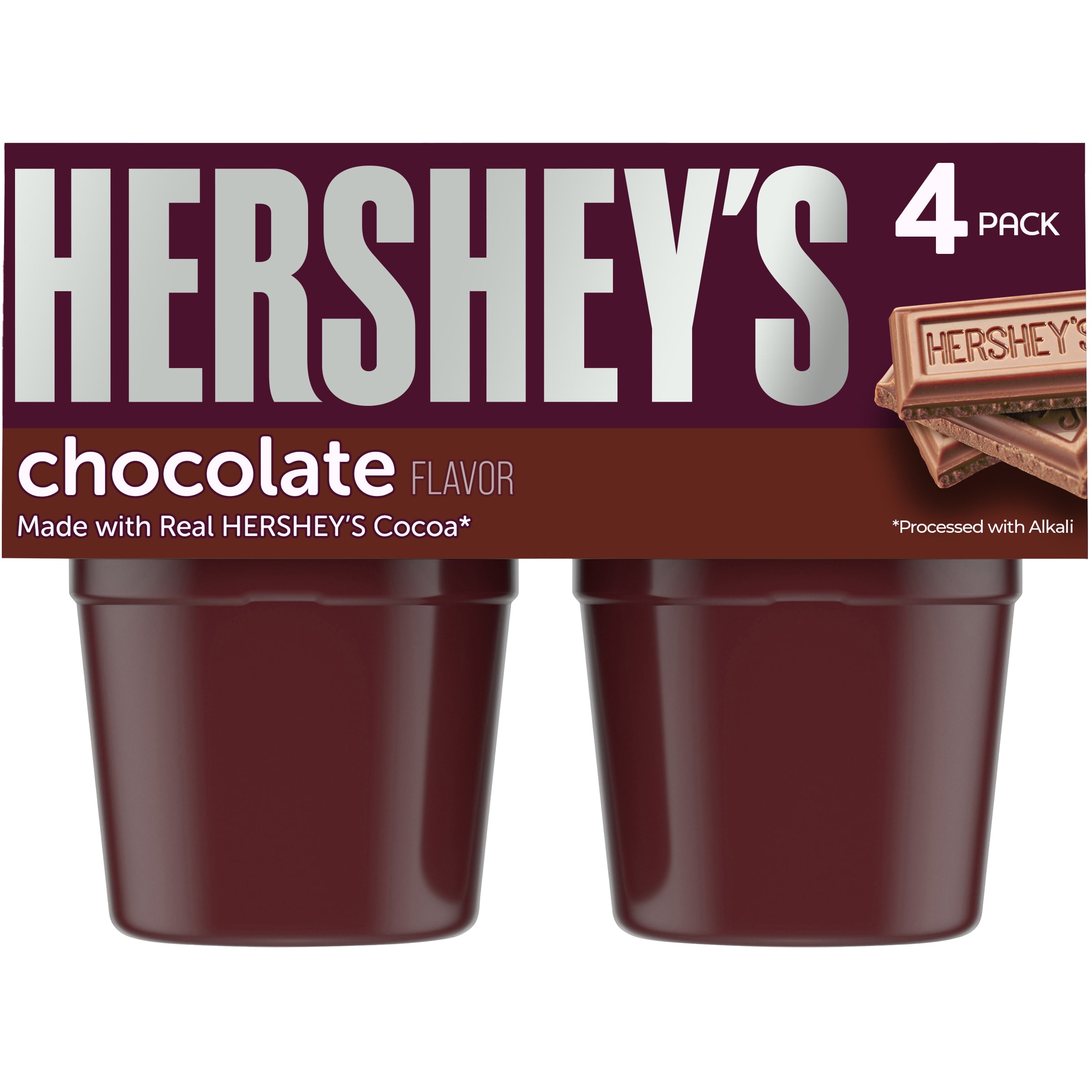 Hershey's Chocolate Pudding Cups Snack, 4 ct Cups