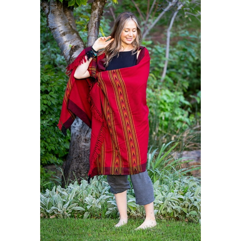 Om Shanti Crafts Meditation or Prayer Shawl or Plain Blanket, Wool
