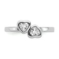 thumbnail image 4 of 925 Sterling Silver Stackable Expressions White Topaz Double Heart Ring Size: 7; for Adults and Teens; for Women and Men, 4 of 5