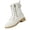 White, variant on Willtoo Womens Boots Lace Up Side Zipper Buckle Warm Winter Ankle Booties Low Block Heel Waterproof Faux Leather Cold Weather Walking Boots