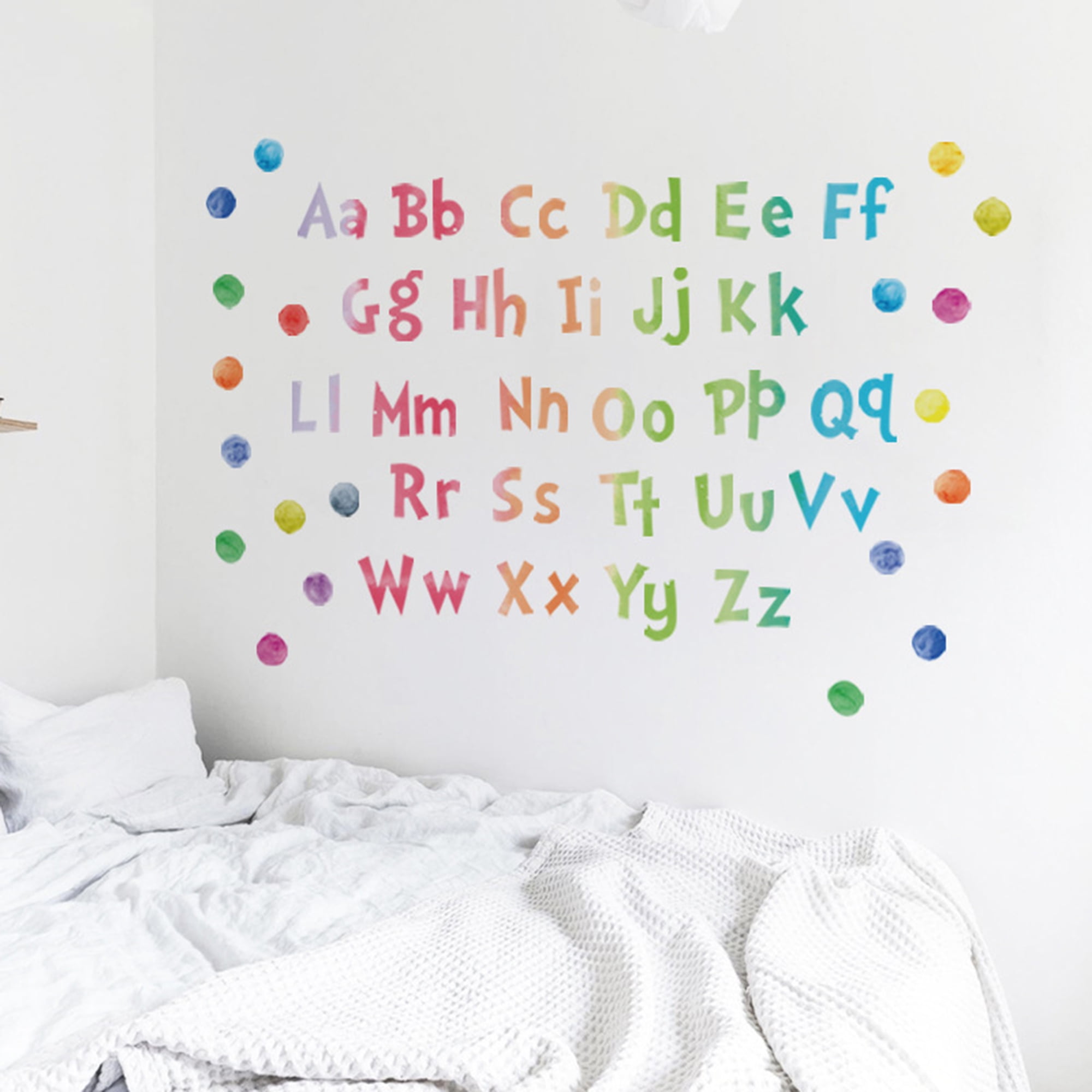 Softball Letters Alphabet Wall Stickers Peel and Stick ABC Children Kids Child Decals Bedroom Nursery Playroom 