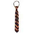 thumbnail image 3 of Jacob Alexander Boys' 14 inch College Stripe Woven Pre-Tied Zipper Neck Tie - Orange Navy, 3 of 5