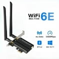 thumbnail image 2 of 5400Mbps Wi-Fi 6E PCIe Wireless Network Card 2.4G/5G/6Ghz WiFi Adapter Bluetooth5.2 PCI Express 802.11AX WiFi Card for Win10 11, 2 of 7