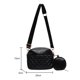 thumbnail image 4 of Bolsa Rhombus Pattern cruzados de cuero 2 en 1 de hombro de PU para mujer (Negro) Likrtyny Para Estrenar, 4 of 9