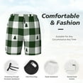 thumbnail image 3 of Fuzoiu Green White Lumberjack Plaid Print Men's Swim Shorts,Quick-Dry Double-Layer Swim Trunks,Board Trunks,Beach Shorts Swimwear Bathing Suits-Large, 3 of 6