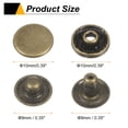 thumbnail image 2 of Uxcell 30Set Presilla de Botón de 10mm, Cierre de Metal para Cuero, Bronce, 2 of 7
