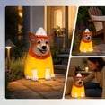 thumbnail image 3 of Gunhay Lighted Candy Corn Corgi Statue, 11.81" Cute Corgi Dressed in Candy Corn Costume, Handcrafted Resin Halloween Figurine with Glow, 3 of 7