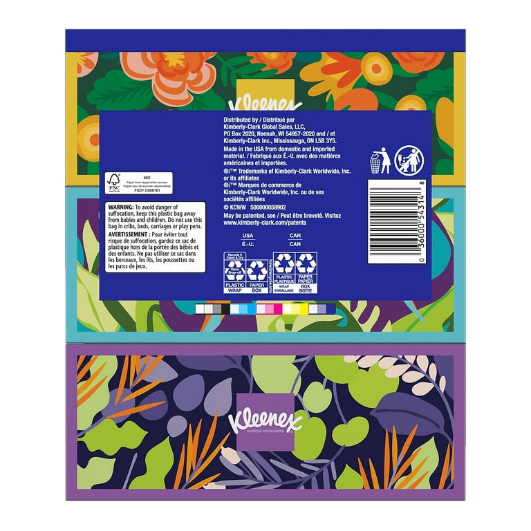 Kleenex Ultra Soft Facial Tissues, 2 Flat Boxes, 110 White Tissues per Box,  3-Ply (220 Total)