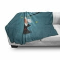 thumbnail image 3 of Bunny Soft Flannel Fleece Throw Blanket, Magicians Hat with Rabbit Ears and a Magic Wand Star Motifs Tricky, Cozy Plush for Indoor and Outdoor Use, 50" x 70", Petrol Blue Multicolor, by Ambesonne, 3 of 6