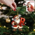 thumbnail image 2 of Christmas Tree Ornaments Flat 2D Letter Decoration for Tree and Car Hanging with String, 2 of 2
