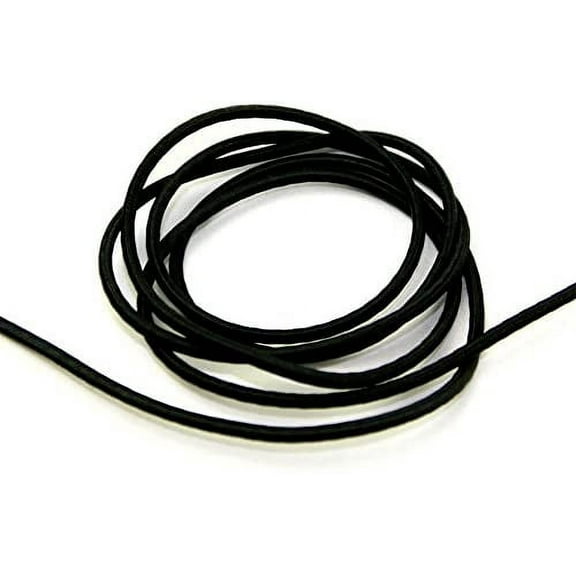 1/8" (3mm) Round Elastic Stretchy Ear Loop Rope Cord: Sewing Crafts DIY Masks Spandex and Nylon Material US Stock Ready to Ship (Black,, 20 YARDS)