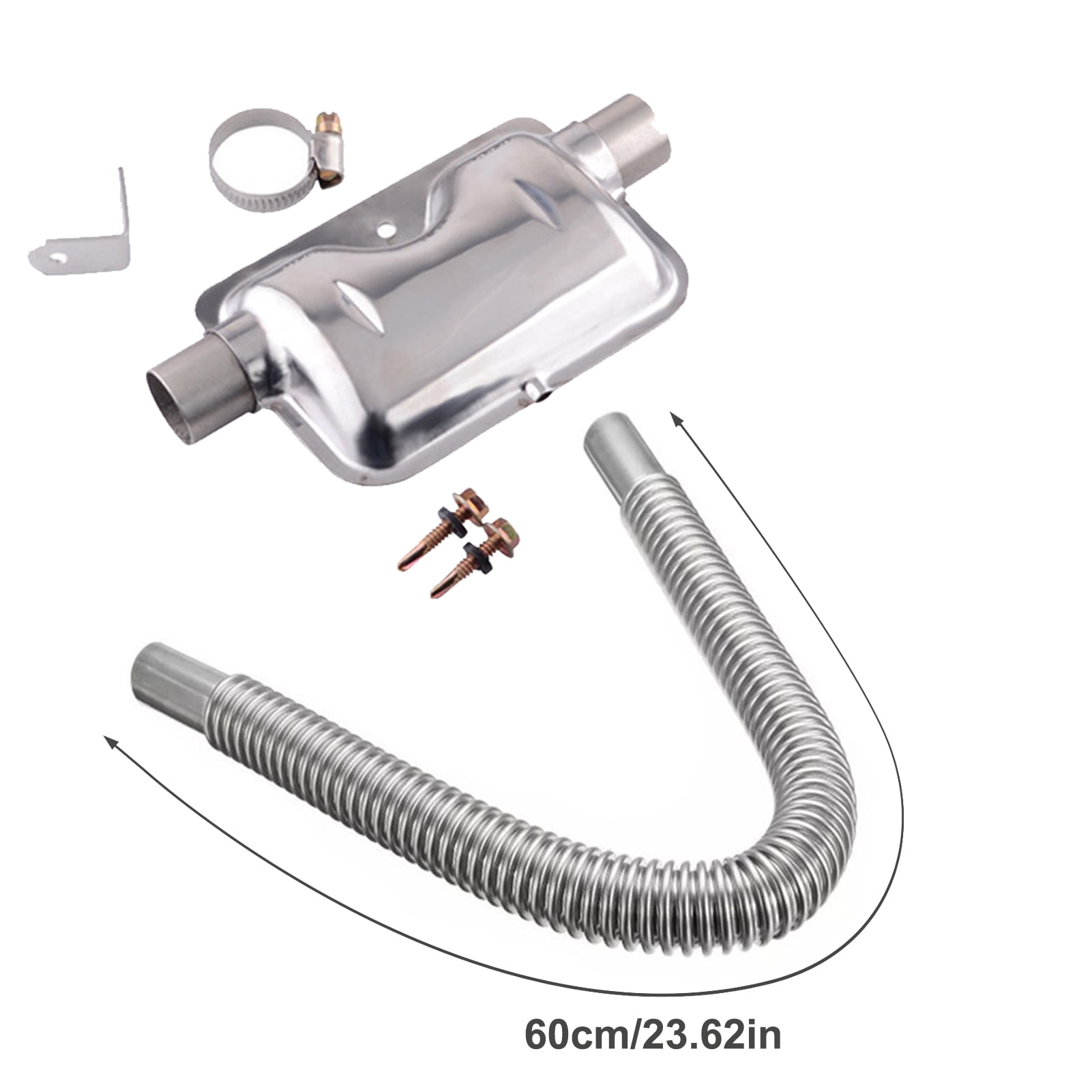 2020 Upgraded Stainless Steel Exhaust Pipe & Muffler Kit for Parking Air Diesel Heaters,Exhaust Pipe Silencer Heater Kit,Car Heater Accessories Exhaust Muffler 60/150/200CM