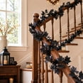 thumbnail image 4 of YiFudd Black Halloween Maple Leaf Garland, 78.7in Soft Flexible Rattan Vine for Fall Porch Mantel Window Decor, 4 of 7