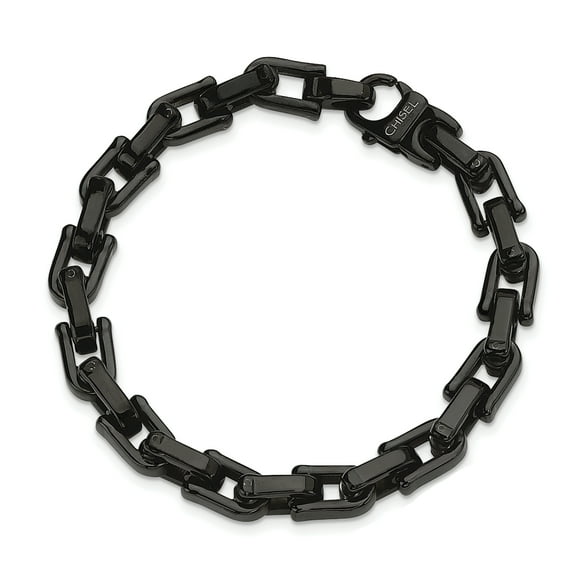 Chisel Stainless Steel Black Plated Bracelet - 8.5 inches