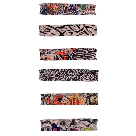 Bundle 6pc Pack Fake Temporary Colorful Tattoo Sleeves Art Arm