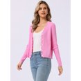 thumbnail image 2 of DARING DIVA Women's Open Front Long Sleeve Button Down Knit Cardigan S Pink, 2 of 6