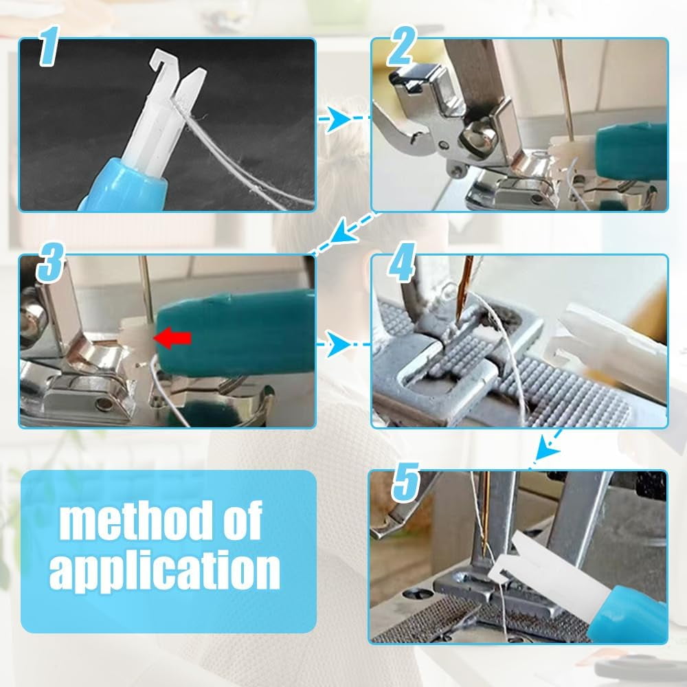 Sewing Machine Threading Machine, 2024 New Automatic Threader Quick Sewing Threader Needle Threading Tool, Needle Inserter Tool Elderly Needle Threader for Sewing Knitting Quilting (White#3PCS)