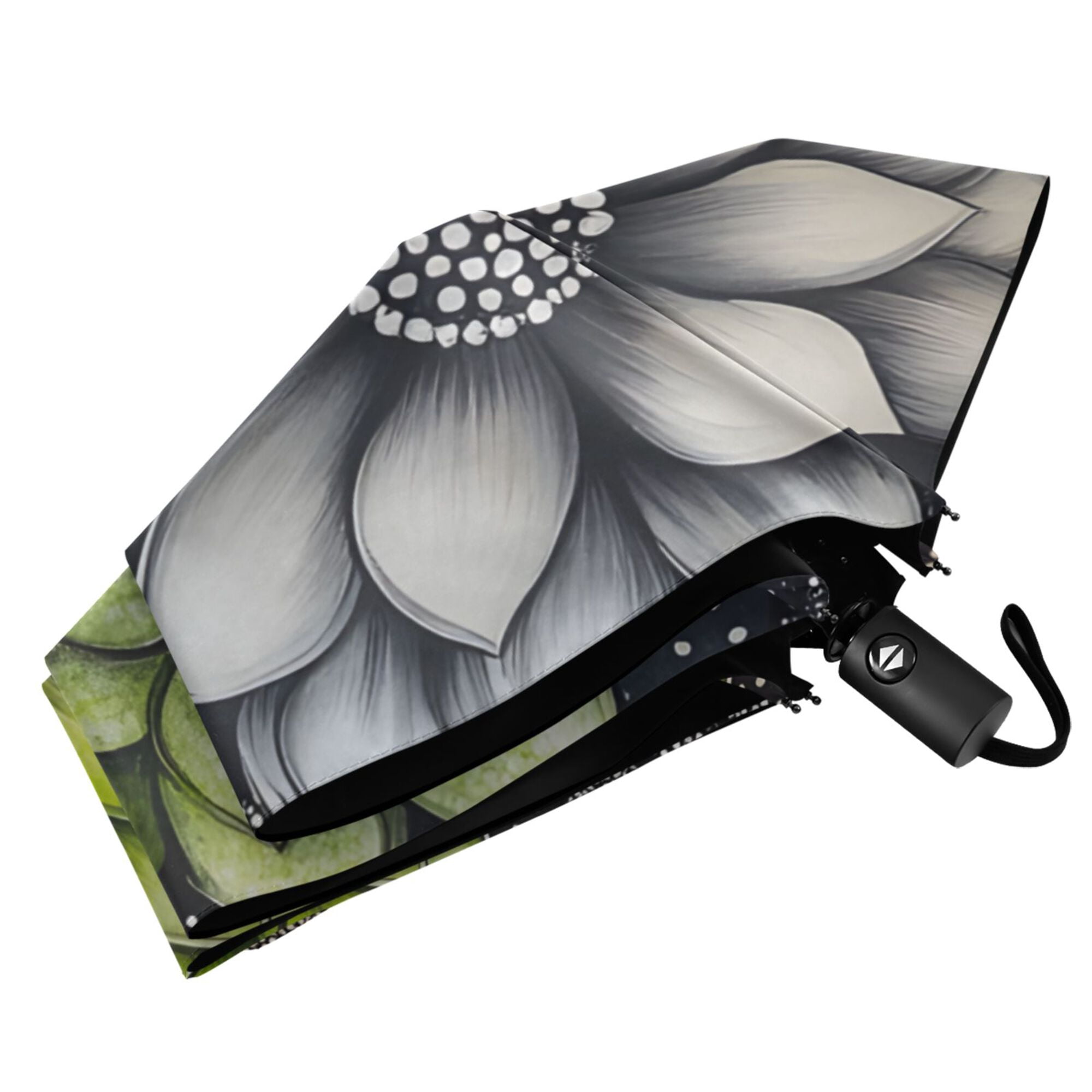 FORMRS Travel Umbrella Folding Auto Open Close Windproof Rain UV Protection, Gray Floral