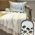 thumbnail image 5 of The HomeCentric Designer White Pack of 2, 12"x22" (30x55 cm) Lumbar Pillow Cover, Silk Mirror Embroidery Oblong Pillow, Geometric Pattern Modern Style - Anayna White, 5 of 11