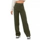 thumbnail image 4 of Pantalones rectos casuales de moda europea y americana para mujer, cintura alta, botones, banda elástica, múltiples bolsillos, 4 of 6