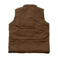 thumbnail image 4 of Gaexia Vest for Women Long,Women Sleeveless Padded Jacket Solid Color Lapel Vest Outerwear for Autumn Winter Season Lightweight Warm Fashion, 4 of 5