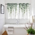 thumbnail image 2 of Green Eucalyptus Branches Kitchen Curtains Short 45 Inch Length, Spring Botanical Leaves Vines Grommet Top Bedroom Living Room Curtains, Light Filtering Cafe Curtain Drapes 2 Panels Set 84''x45'', 2 of 7