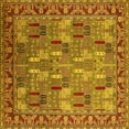 thumbnail image 1 of Ahgly Company Indoor Square Oriental Yellow Industrial Area Rugs, 6' Square, 1 of 4