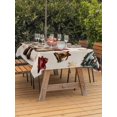 thumbnail image 2 of Outdoor Tablecloth with Umbrella Hole and Zipper, Christmas Snowflakes Rectangle Table Cloth 60x102 Inch Waterproof Tablecloth, Xmas Winter Gnomes Bells Beige Picnic Table Cover for Patio Camping, 2 of 7