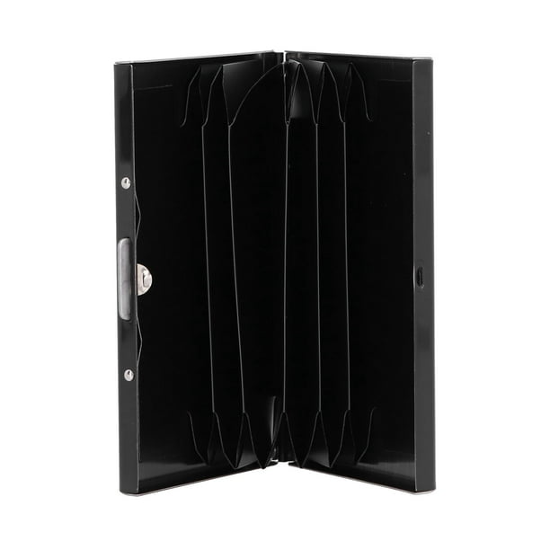 Protector de tarjetero de acero inoxidable para tarjetas de crédito, tarjetero de visita para hombres y mujeres, color negro
